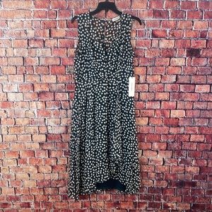 CALVIN KLEIN Dotted Midi Wrap Dress